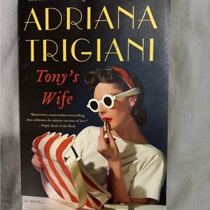 Adriana Trigiani "Tony's Wife" Paperback - Navy, White & Red Cover